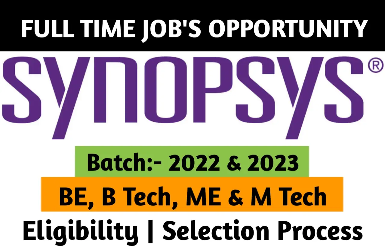 Synopsys Internship 2023 | For Intern Technical - Engineering | BE, B ...