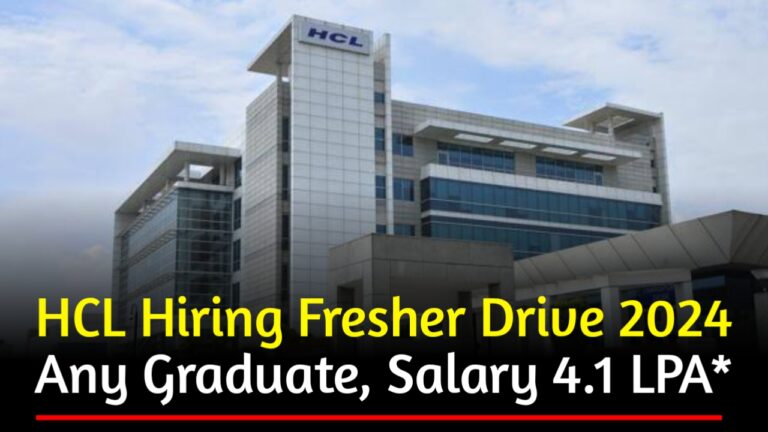 HCLTech Hiring Fresher 2024