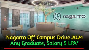 Nagarro Off Campus Drive 2024